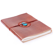 Load image into Gallery viewer, Leather Photo Album Turquoise Stone XL