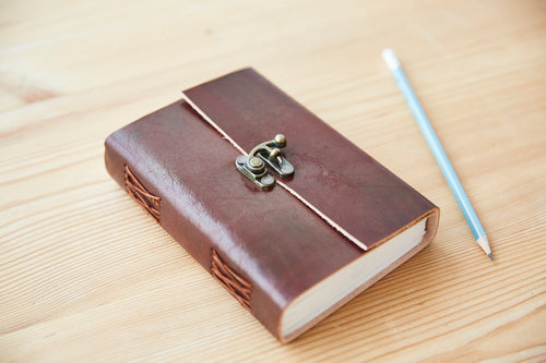 Medium Plain Leather Journal with Lock