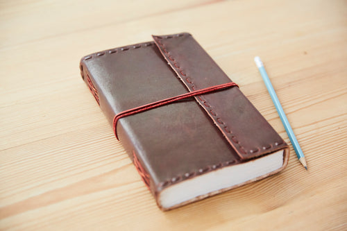 Large Tall Stitched Leather Journal