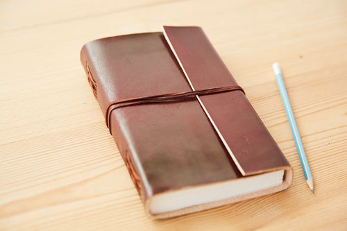 Large Tall Plain Leather Journal