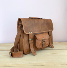 Load image into Gallery viewer, Leather Laptop Satchel 15&quot;