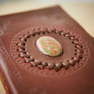 Medium Unakite Stone Leather Journal