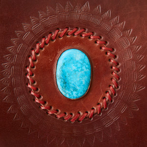 Leather Photo Album Turquoise Stone XL